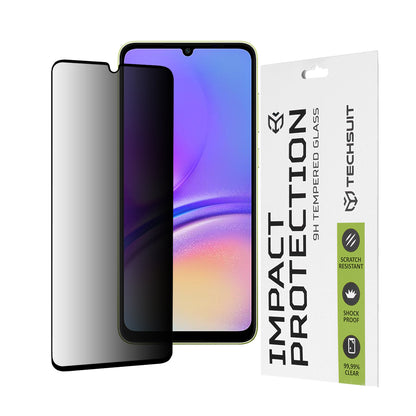 Techsuit Privacy -näytönsuoja Samsung Galaxy A05s A057 / A05 A055:lle, karkaistu lasi, täysiliimainen, 111D