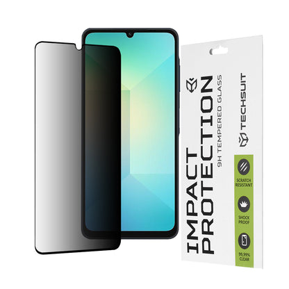 Techsuit Privacy -näytönsuoja Samsung Galaxy A06 A065:lle, karkaistu lasi, täysiliimainen, 111D