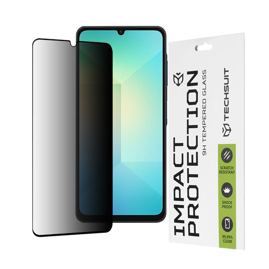 Techsuit Privacy -näytönsuoja Samsung Galaxy A06 A065:lle, karkaistu lasi, täysiliimainen, 111D