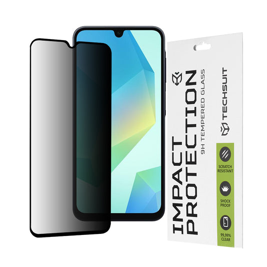 Techsuit Privacy -näytönsuoja Samsung Galaxy A16 5G A166 / A16 4G A165:lle, karkaistu lasi, täysiliimainen, 111D