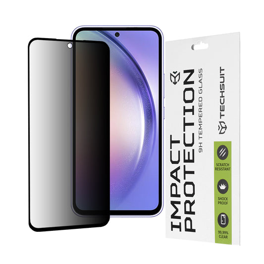 Techsuit Privacy -näytönsuoja Samsung Galaxy A54 A546:lle, karkaistu lasi, täysiliimainen, 111D