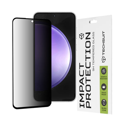 Techsuit Privacy -näytönsuoja Samsung Galaxy S23 FE S711:lle, karkaistu lasi, täysiliimainen, 111D