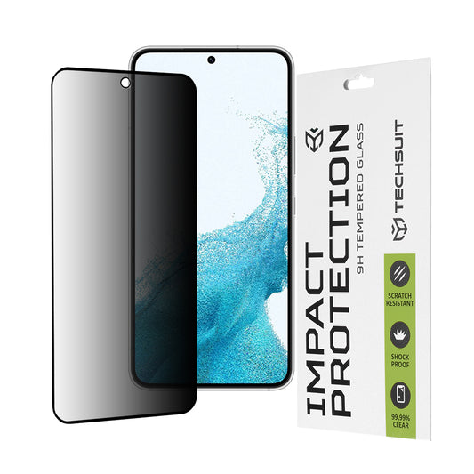 Techsuit Privacy -näytönsuoja Samsung Galaxy S23 S911 / S22 5G S901:lle, karkaistu lasi, täysiliimainen, 111D