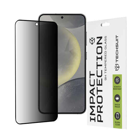 Privacy Techsuit -näytönsuoja Samsung Galaxy S25 S931 / S24 S921:lle, turvalasi, täyshartsi, 111D