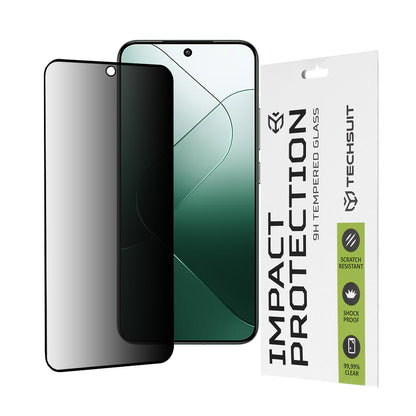 Techsuit Privacy -näytönsuoja Xiaomi 14:lle, karkaistu lasi, täysiliimainen, 111D