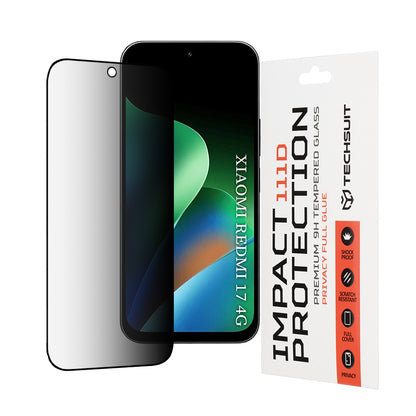 Privacy Techsuit -näytönsuoja Xiaomi Redmi 17 5G / 17 4G:lle, karkaistu lasi, täysi liima, 111D