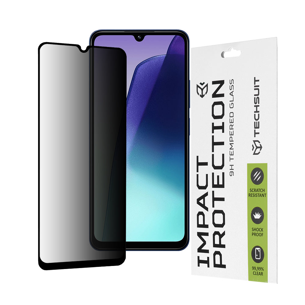Techsuit Privacy -näytönsuoja Xiaomi Redmi A5 4G (alueellinen) / 14C / Poco C75, karkaistu lasi, täysiliimainen, 111D