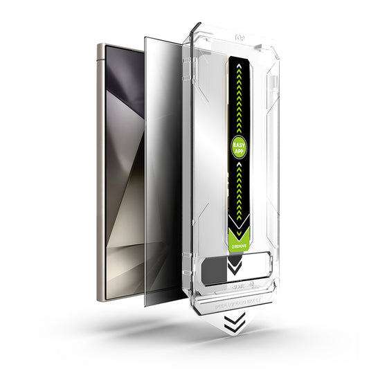 Näytönsuoja Privacy Techsuit TitanGlass CrystalHD Samsung Galaxy S24 Ultra S928:lle, turvalasi, täysi liima