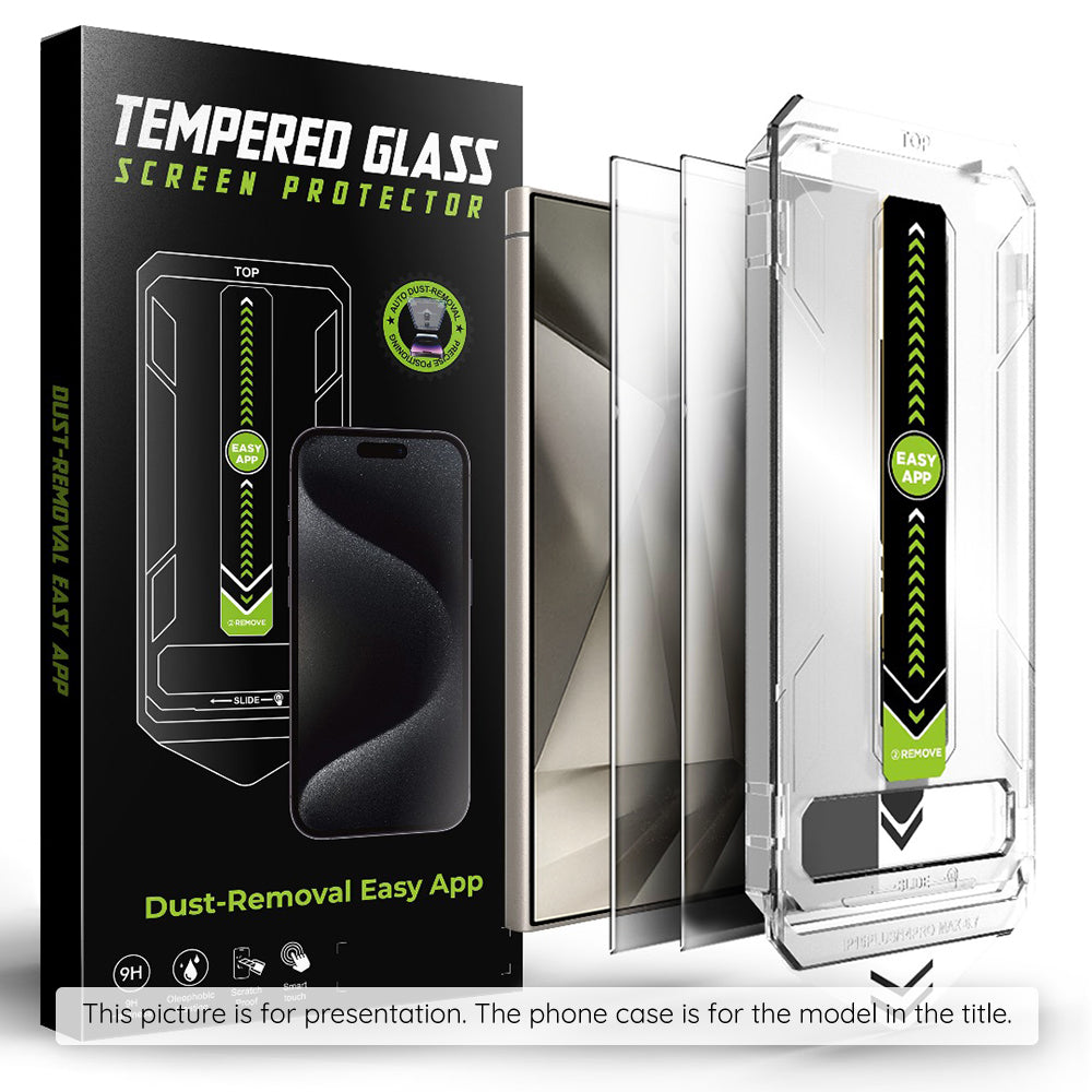 Techsuit TitanGlass CrystalHD Privacy -näytönsuoja Samsung Galaxy S25+ S936 / S24+ S926:lle, turvalasi, täyshartsi, 2 kappaleen setti