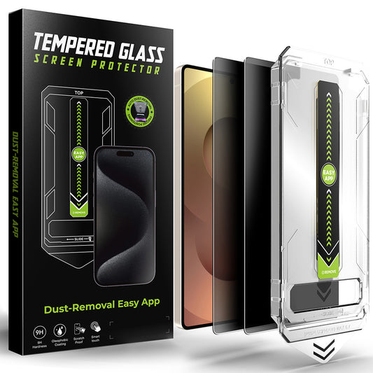 Techsuit TitanGlass CrystalHD Privacy -näytönsuoja Samsung Galaxy S25 Ultra S938:lle, turvalasi, täysiliimainen, 2 kappaleen setti