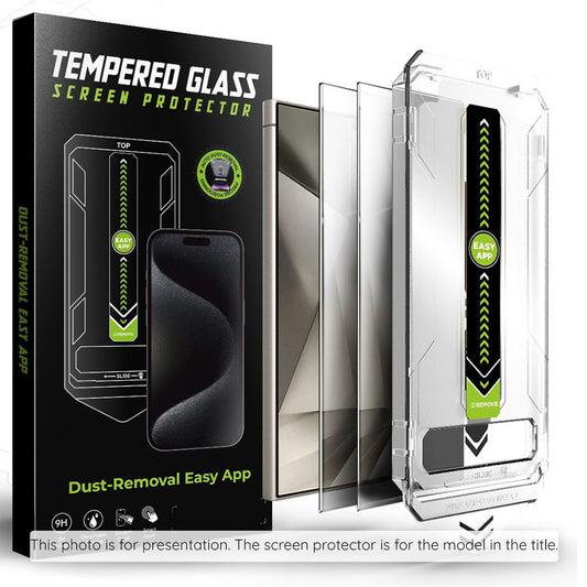 Näytönsuoja Privacy Techsuit TitanGlass CrystalHD Samsung Galaxy S25 FE:lle, Karkaistu lasi, Full Glue, 2 kappaleen setti