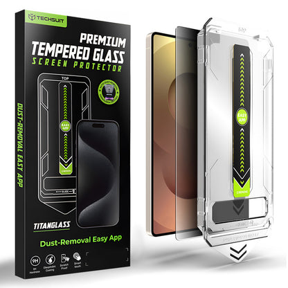 Privacy Techsuit TitanGlass CrystalHD -näytönsuojakalvo Samsung Galaxy S26 Ultra S948:lle, karkaistu lasi, täysliima