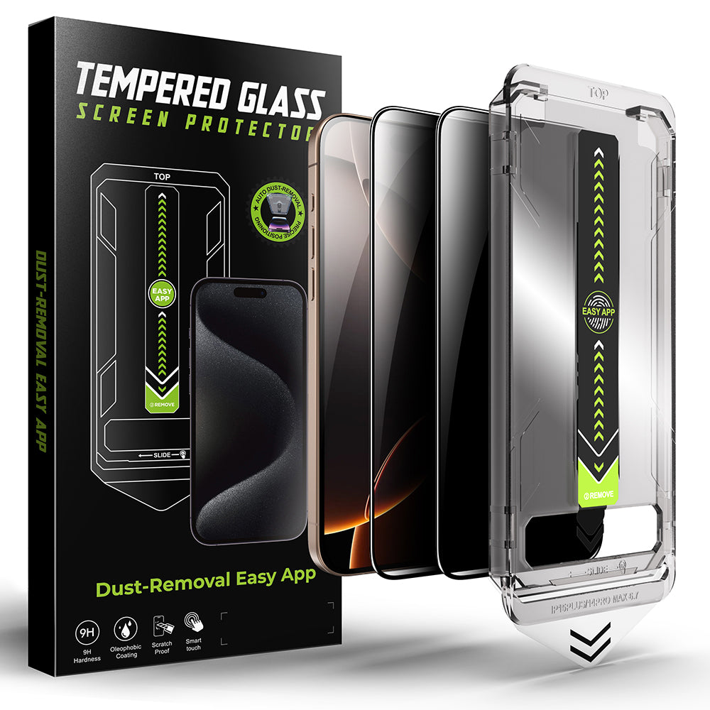 Näytönsuoja Privacy Techsuit TitanGlass Apple iPhone 17 Air:lle, Panssarilasi, Full Glue, 2 kappaleen setti