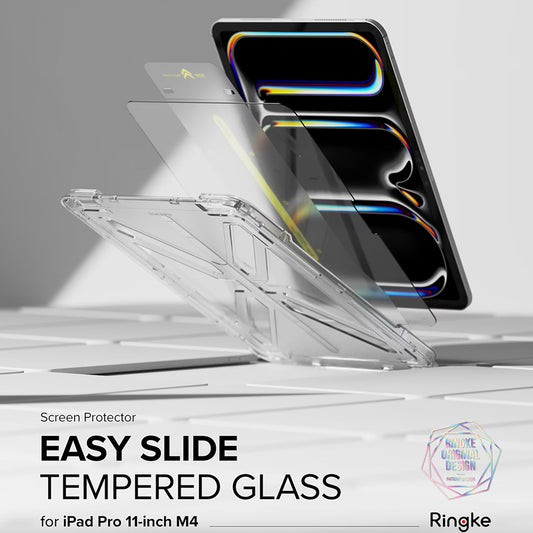 Ringke Easy Slide -näytönsuoja Apple iPad Pro 11 (2024) -laitteelle, karkaistu lasi, täysiliimainen