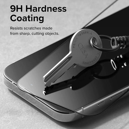 Ringke-näytönsuoja Apple iPhone 15 Pro Maxille, karkaistu lasi, täysi liima, musta