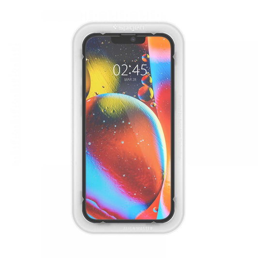 Spigen GlastR Align Master -näytönsuojakalvo Apple iPhone 17e / 16e / 14 / 13 Pro, karkaistu lasi, täysliima, musta AGL03725