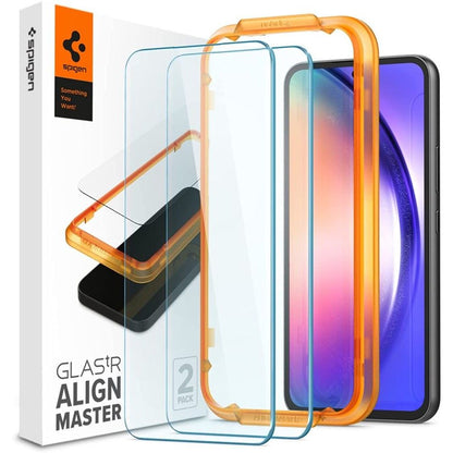 Spigen GlastR Align Master -näytönsuoja Samsung Galaxy A54 A546:lle, karkaistu lasi, täyshartsi, 2 kappaleen setti AGL05966
