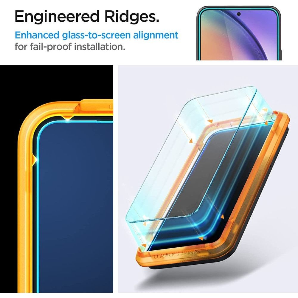 Spigen GlastR Align Master -näytönsuoja Samsung Galaxy A54 A546:lle, karkaistu lasi, täyshartsi, 2 kappaleen setti AGL05966