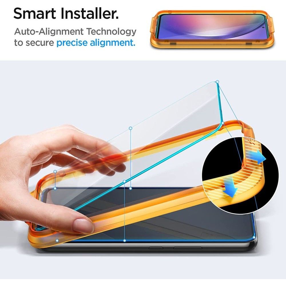 Spigen GlastR Align Master -näytönsuoja Samsung Galaxy A54 A546:lle, karkaistu lasi, täyshartsi, 2 kappaleen setti AGL05966