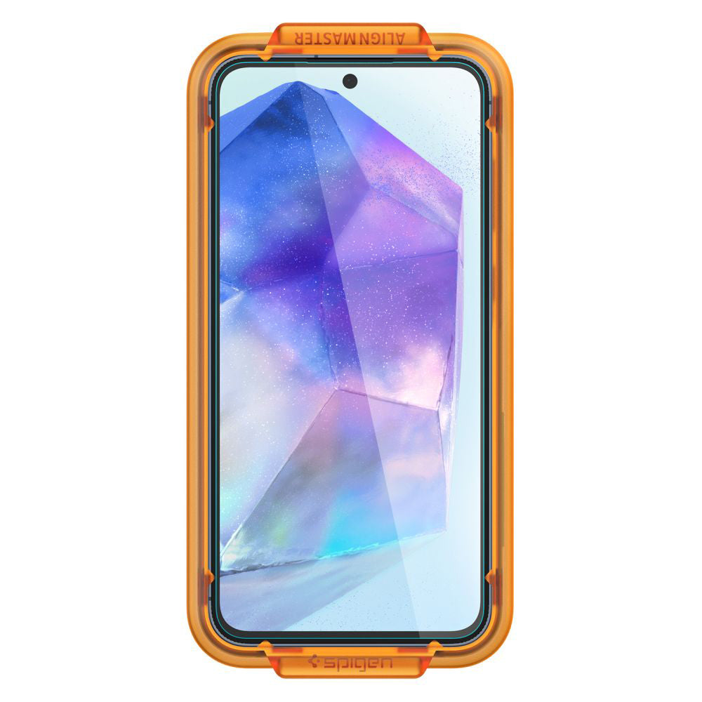 Spigen GlastR Align Master -näytönsuoja Samsung Galaxy A55 5G A556:lle, karkaistu lasi, täyden liiman kiinnitys, 2 kappaleen setti AGL07775