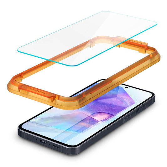 Spigen GlastR Align Master -näytönsuoja Samsung Galaxy A55 5G A556:lle, karkaistu lasi, täyden liiman kiinnitys, 2 kappaleen setti AGL07775