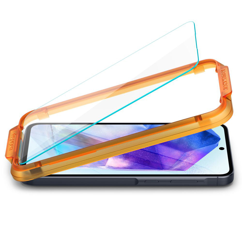 Spigen GlastR Align Master -näytönsuoja Samsung Galaxy A55 5G A556:lle, karkaistu lasi, täyden liiman kiinnitys, 2 kappaleen setti AGL07775