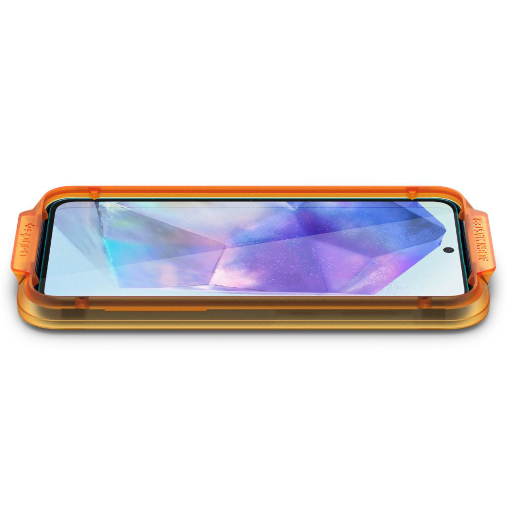 Spigen GlastR Align Master -näytönsuoja Samsung Galaxy A55 5G A556:lle, karkaistu lasi, täyden liiman kiinnitys, 2 kappaleen setti AGL07775