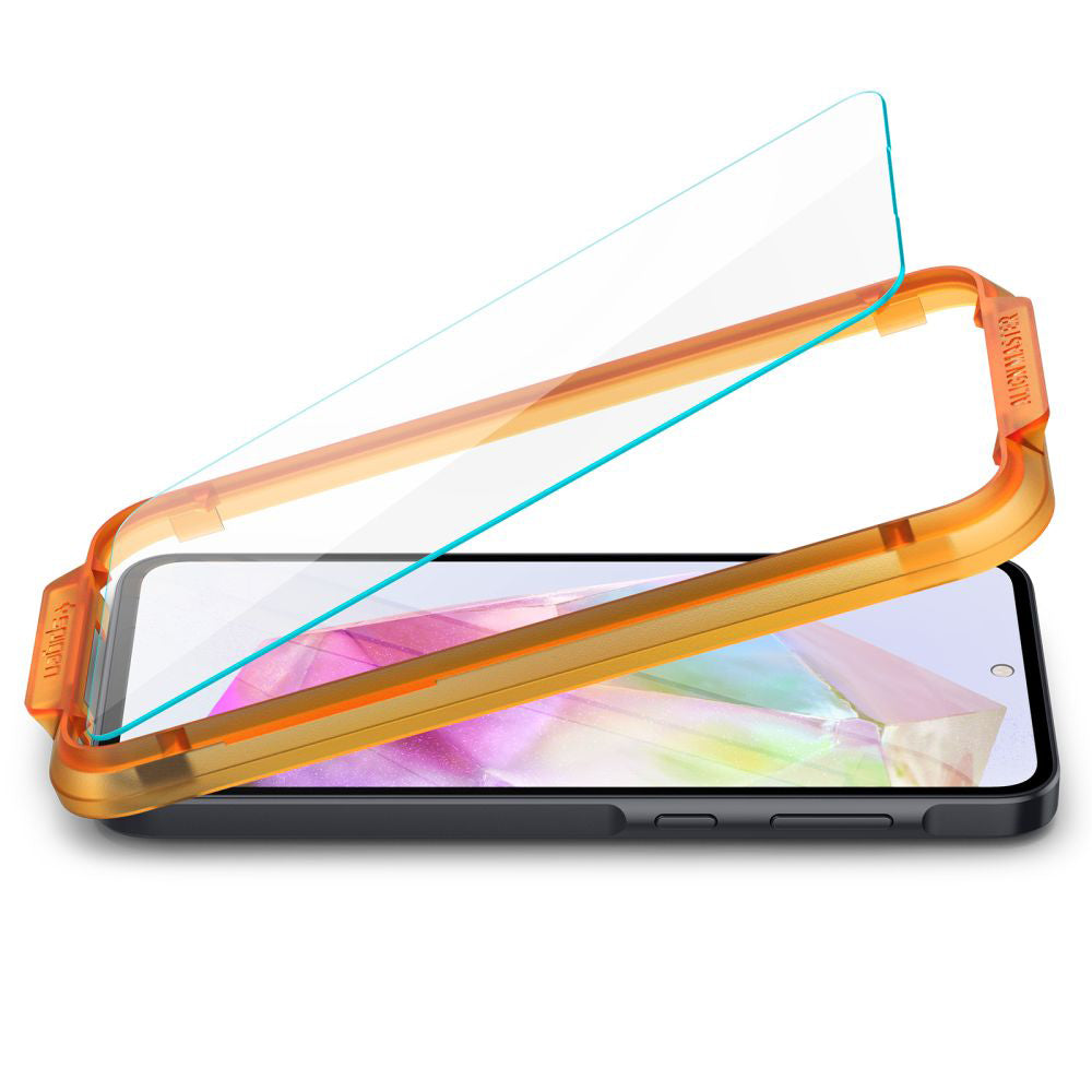 Spigen GlastR Align Master -näytönsuojakalvo Samsung Galaxy M35 / A35 5G A356 -puhelimelle, karkaistu lasi, täysliima, 2 kappaleen setti AGL07772