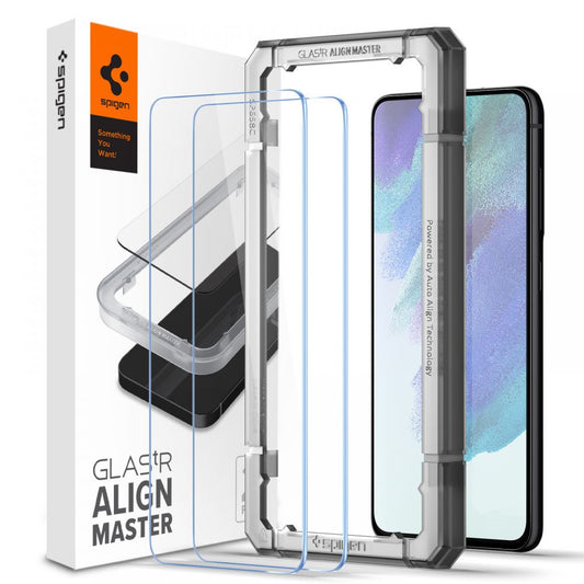 Spigen GlastR Align Master -näytönsuojakalvo Samsung Galaxy S21 FE 5G G990 -puhelimelle, karkaistu lasi, täysliima, 2 kappaleen setti AGL03088