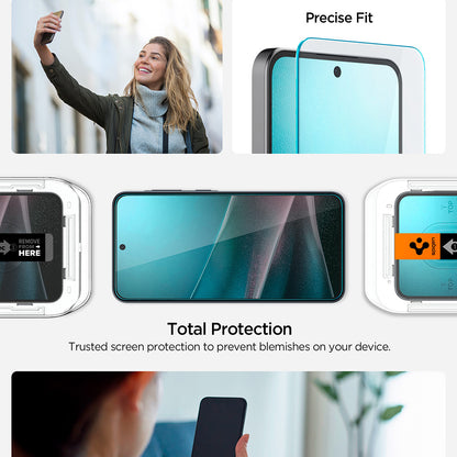 Spigen GlastR EZ FIT HD -suojakalvo Samsung Galaxy A37 5G / A36 A366 -puhelimille, karkaistu lasi, täysliima, 2 kappaleen setti AGL11365