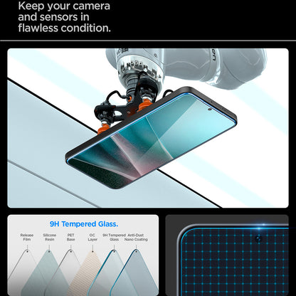 Spigen GlastR EZ FIT HD -suojakalvo Samsung Galaxy A37 5G / A36 A366 -puhelimille, karkaistu lasi, täysliima, 2 kappaleen setti AGL11365