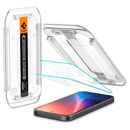 Spigen GlastR EZ FIT -suojakalvo Google Pixel 9a -puhelimelle, Panssarilasi, Täysliima, 2 kappaleen setti AGL08938