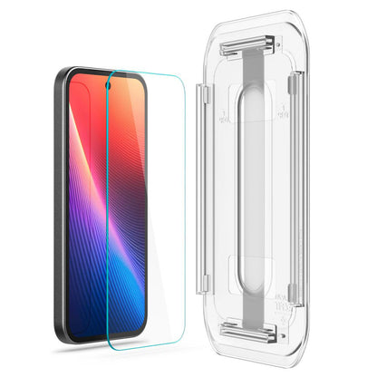 Spigen GlastR EZ FIT -suojakalvo Google Pixel 9a -puhelimelle, Panssarilasi, Täysliima, 2 kappaleen setti AGL08938