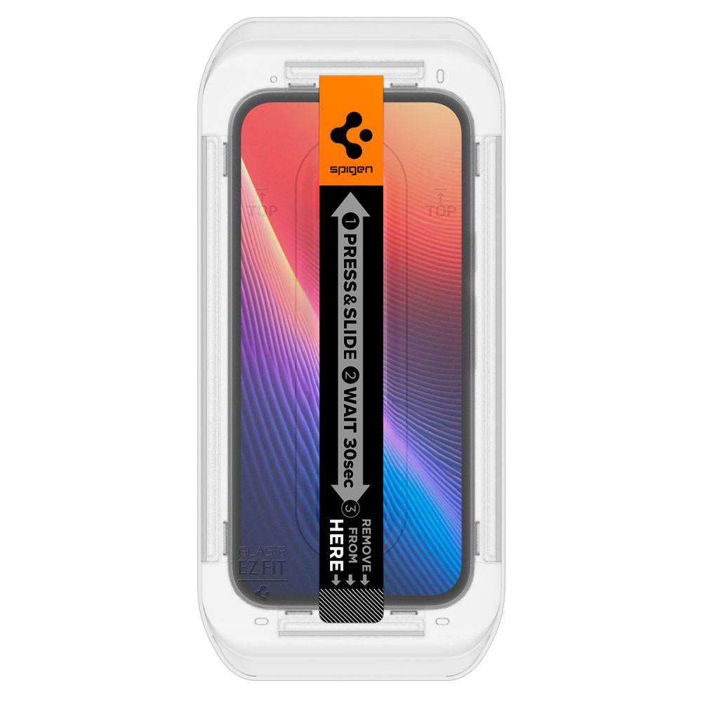 Spigen GlastR EZ FIT -suojakalvo Google Pixel 9a -puhelimelle, Panssarilasi, Täysliima, 2 kappaleen setti AGL08938