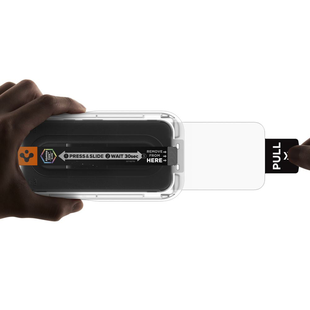 Spigen GlastR EZ FIT Pro HD -suojakalvo Google Pixel 10a:lle, Panssarilasi, Täysliima, 2 kappaleen setti AGL11364