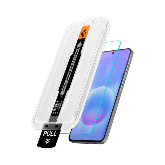 Spigen GlastR EZ FIT Pro HD -suojakalvo Samsung Galaxy A57 5G:lle, Turvalasi, Täysliima, 2 kappaleen setti AGL11397
