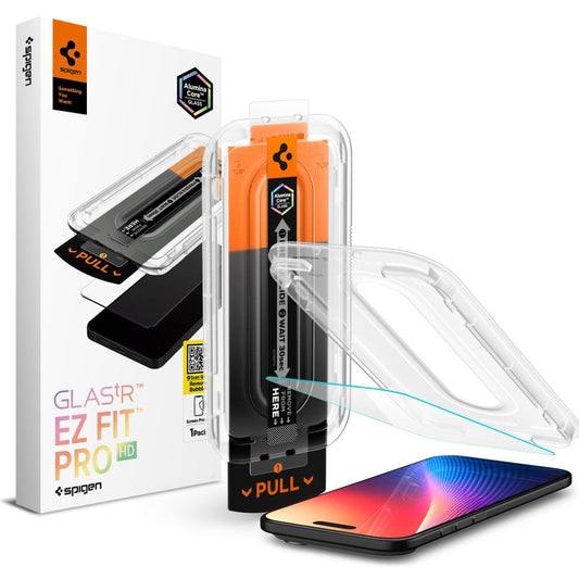 Spigen GlastR EZ FIT Pro -suojakalvo Apple iPhone 17 Airille, Turvalasi, Täysliima