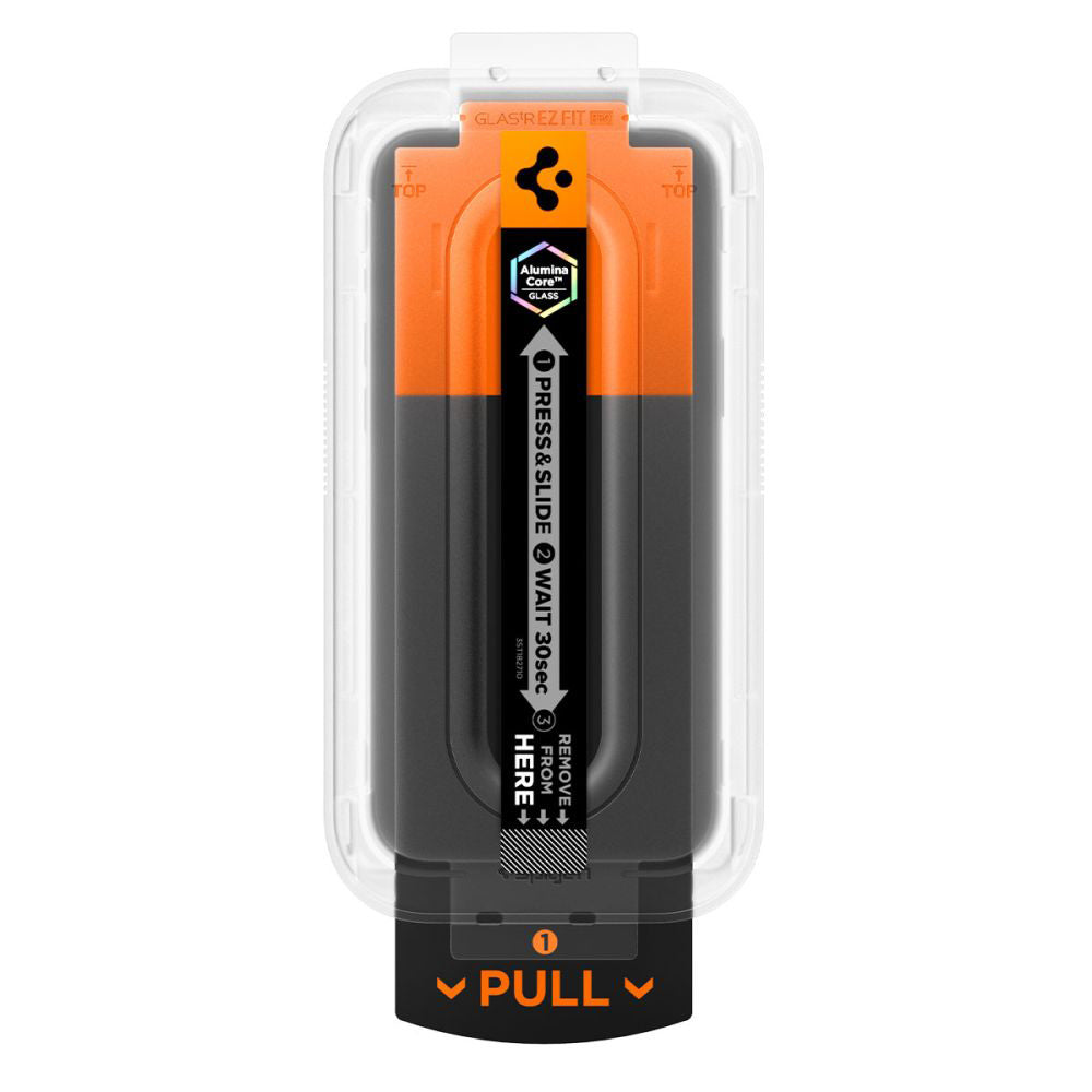 Spigen GlastR EZ FIT Pro -suojakalvo Apple iPhone 17 Pro / 17 / 16 Pro -puhelimille, Panssarilasi, Täysliima