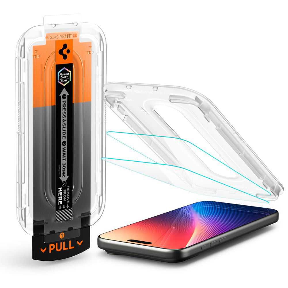 Spigen GlastR EZ FIT Pro -näytönsuojakalvo Apple iPhone 17 Pro Max / 16 Pro Max -puhelimille, karkaistu lasi, täysliima