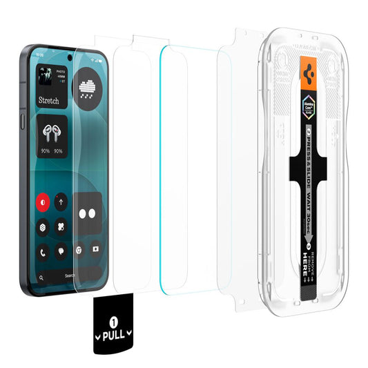 Näytönsuoja Spigen GlastR EZ FIT Pro Nothing Phone (4a) Prolle, Karkaistu lasi, Täysiliimainen, 2 kappaleen setti AGL11681
