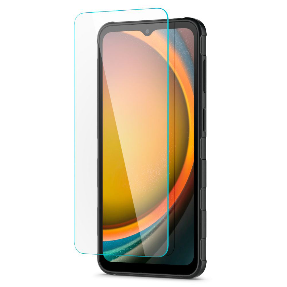 Näytönsuoja Spigen GlastR Slim Samsung Galaxy XCover7 Pro / Xcover7 G556:lle, karkaistu lasi, täysiliimainen, 2 kappaleen setti AGL09407