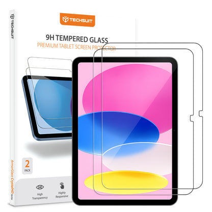 Techsuit ArmorGlass CrystalHD -suojakalvo Apple iPad (2025) / (2022), karkaistu lasi, Full Glue, 2 kappaleen setti
