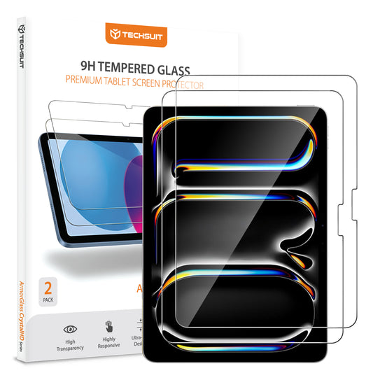 Techsuit ArmorGlass CrystalHD -suojakalvo Apple iPad Air 13 (2025) -laitteelle, Turvalasi, Full Glue, 2 kappaleen setti