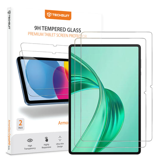 Techsuit ArmorGlass CrystalHD näytönsuojakalvo Honor Pad X8a / Xiaomi Pad 6 / 6 Pro, karkaistu lasi, täysliima, 2 kappaleen setti