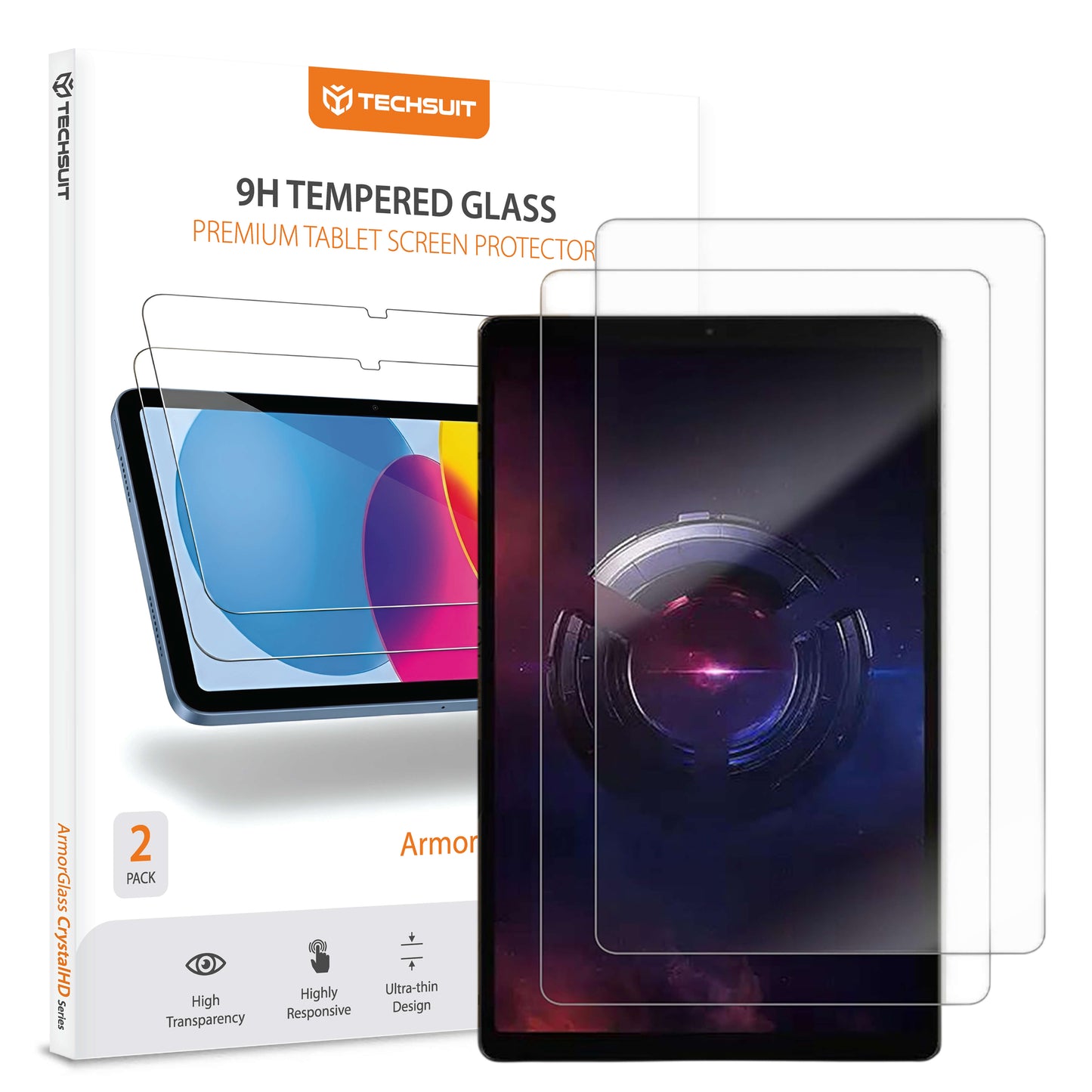 Techsuit ArmorGlass CrystalHD -näytönsuoja Lenovo Legion Y700 (Gen 5) -laitteelle, karkaistu lasi, täyshartsi, 2 kappaleen setti