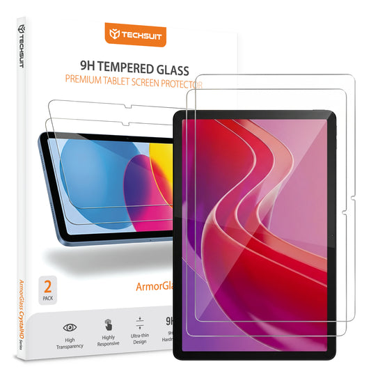 Techsuit ArmorGlass CrystalHD -suojakalvo Lenovo Tab M11:lle, karkaistu lasi, täysliima, 2 kappaleen setti