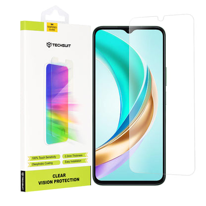 Techsuit Clear Vision Screen Protector for Honor X6b, Tempered Glass, Full Glue, Transparent