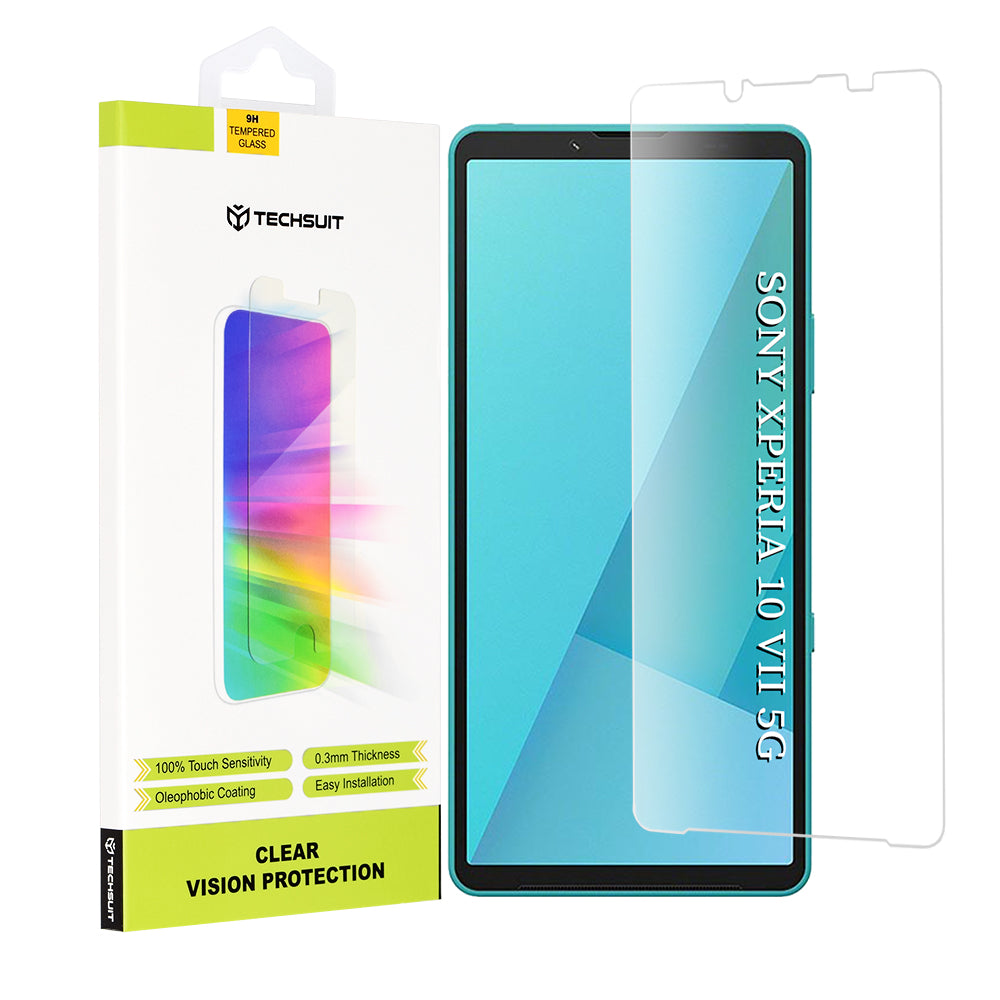 Techsuit Clear Vision Screen Protector for Sony Xperia 10 VII, Tempered Glass, Full Glue