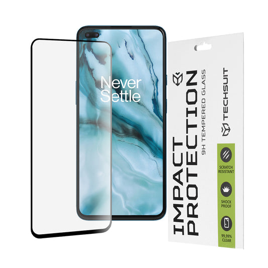 Techsuit M1 -näytönsuoja OnePlus Nordille, karkaistu lasi, täyshartsi, 111D, musta