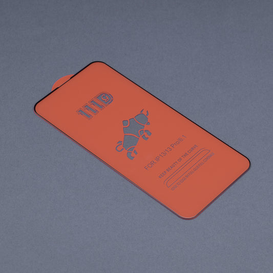 Techsuit M2 -näytönsuoja Apple iPhone 17e / 16e / 14 / 13 Pro -puhelimille, karkaistu lasi, täysiliimainen, 111D, musta